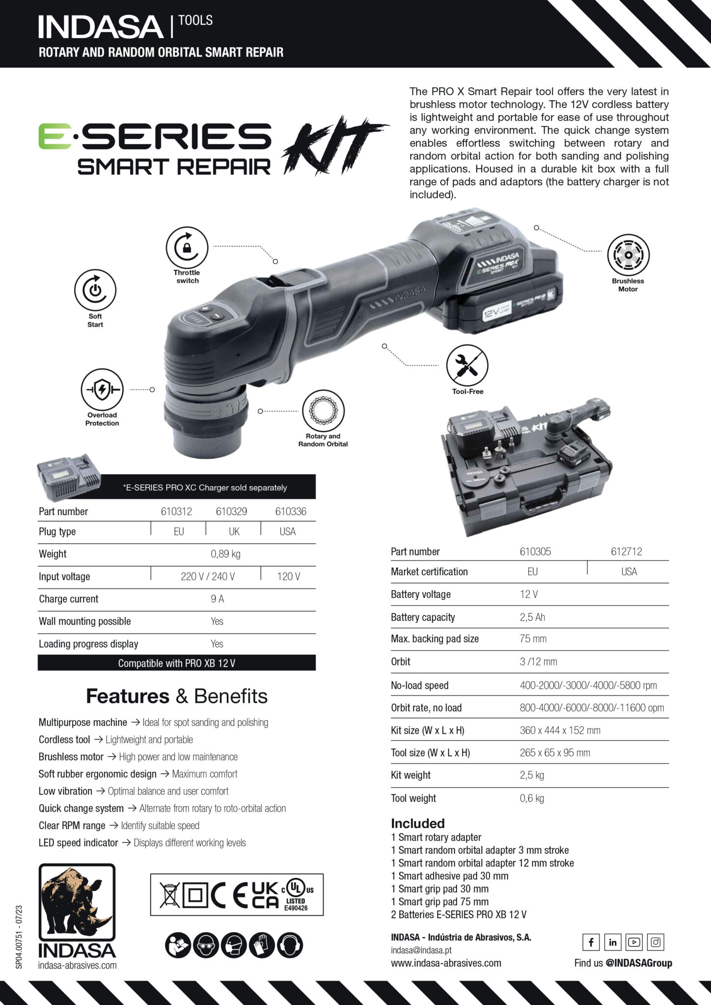 Indasa E Series Smart Repair Kit In Sander Polisher Jawel Paints